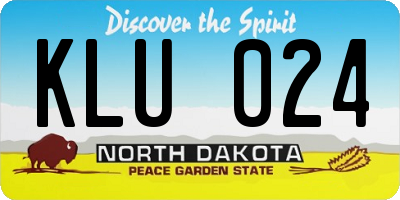 ND license plate KLU024