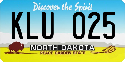 ND license plate KLU025