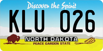 ND license plate KLU026