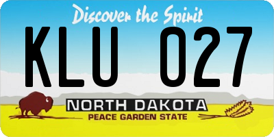ND license plate KLU027