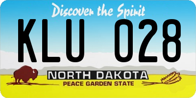 ND license plate KLU028