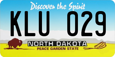 ND license plate KLU029