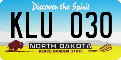 ND license plate KLU030