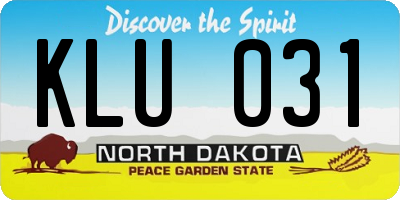 ND license plate KLU031