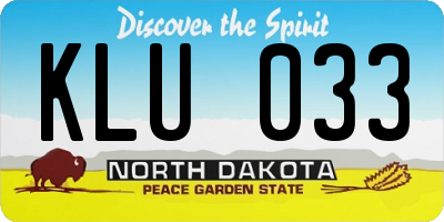ND license plate KLU033