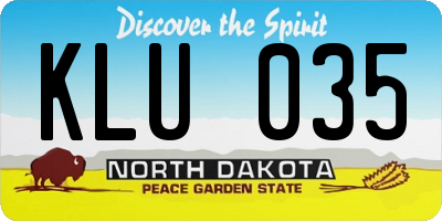 ND license plate KLU035