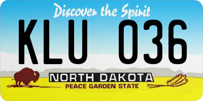 ND license plate KLU036