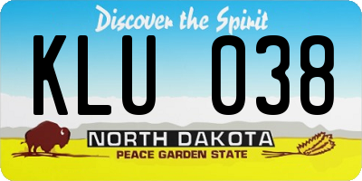 ND license plate KLU038