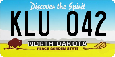 ND license plate KLU042