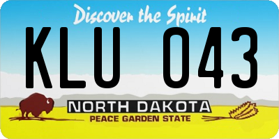 ND license plate KLU043