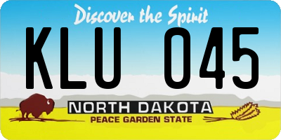 ND license plate KLU045