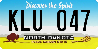 ND license plate KLU047