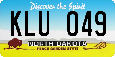 ND license plate KLU049