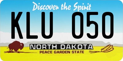 ND license plate KLU050