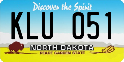 ND license plate KLU051