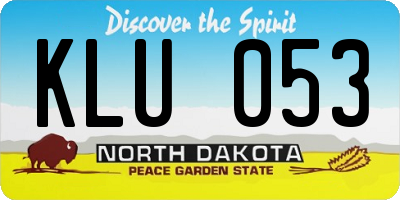 ND license plate KLU053