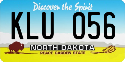 ND license plate KLU056