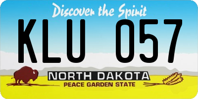 ND license plate KLU057
