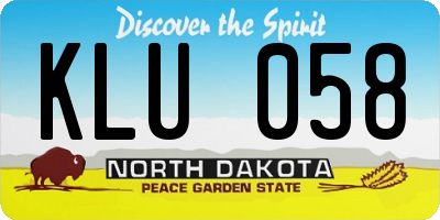 ND license plate KLU058