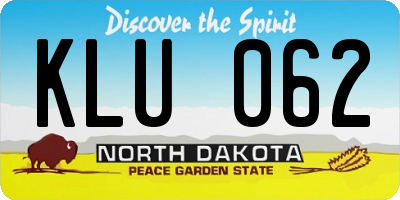ND license plate KLU062