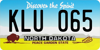 ND license plate KLU065