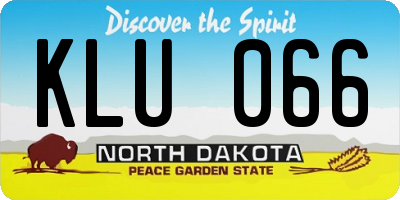 ND license plate KLU066
