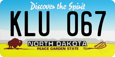 ND license plate KLU067