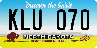 ND license plate KLU070