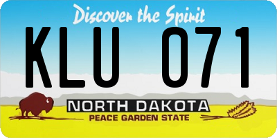 ND license plate KLU071
