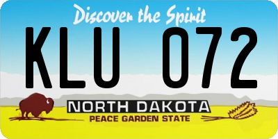 ND license plate KLU072