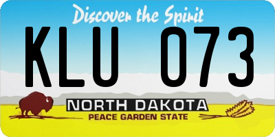 ND license plate KLU073