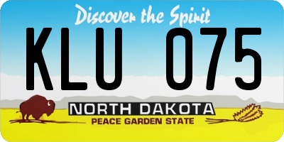 ND license plate KLU075