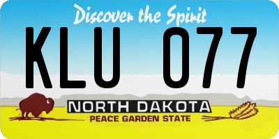 ND license plate KLU077