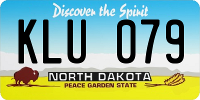 ND license plate KLU079