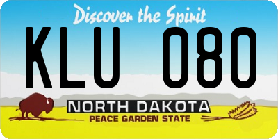 ND license plate KLU080