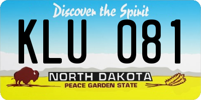 ND license plate KLU081