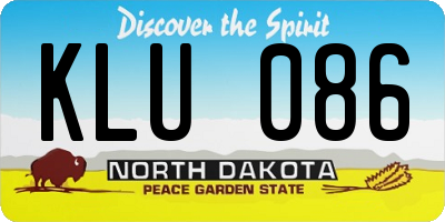 ND license plate KLU086