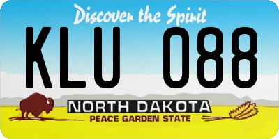 ND license plate KLU088