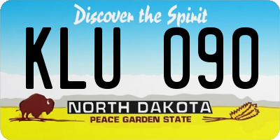 ND license plate KLU090