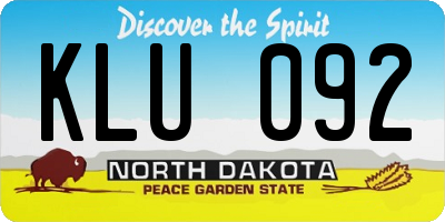 ND license plate KLU092