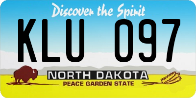 ND license plate KLU097