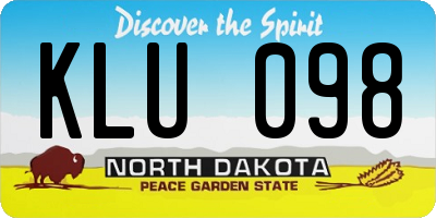 ND license plate KLU098