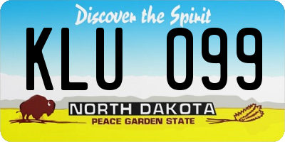 ND license plate KLU099