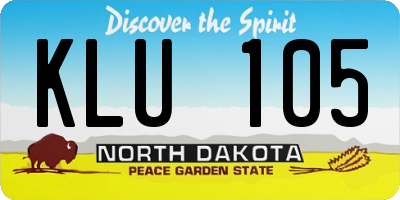 ND license plate KLU105