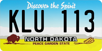 ND license plate KLU113