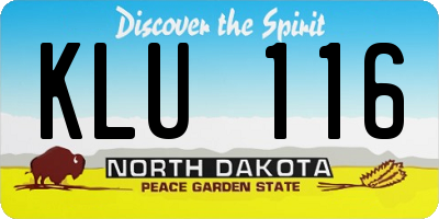 ND license plate KLU116