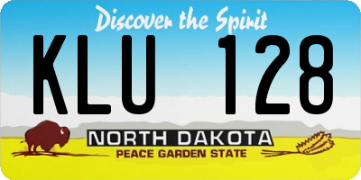 ND license plate KLU128
