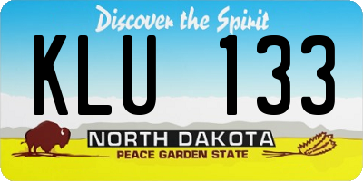 ND license plate KLU133