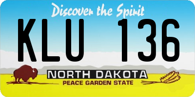 ND license plate KLU136