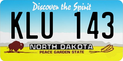 ND license plate KLU143